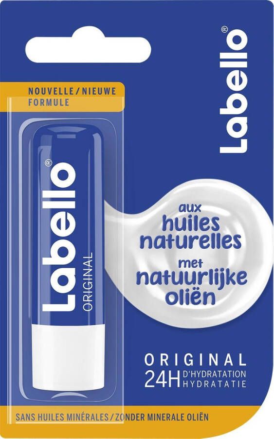Labello Lippenbalsem Classic Lipverzorging Lipbalm Droge lippen 24 uurs werking Dames Meisjes Kunststof blauw