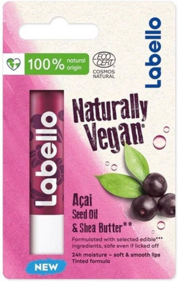 Labello Naturally Vegan Açai Seed Oil & Shea Butter Lipbalsem 5 2 ml