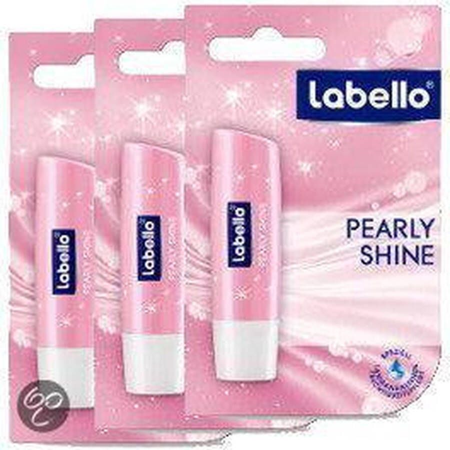 Labello Pearly Shine Lippenbalsem 3 stuks Voordeelverpakking