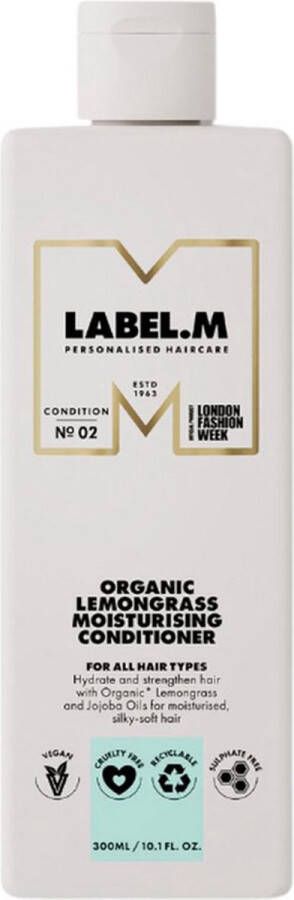 Label.m Lemongrass Organic Moisturising Conditioner 300 ml Conditioner voor ieder haartype