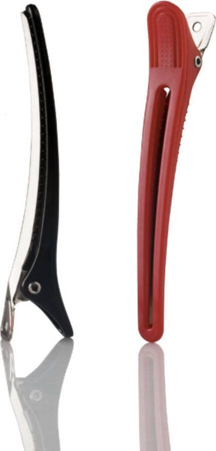 Labor Pro Aluminium Clips Rood & Zwart -12st haarklemmen haarclips