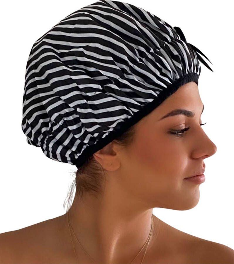 Labou Douchemuts XL -extra groot DE MOOISTE douchemuts XXL douche muts lang haar afro krullen douchekapje showercap