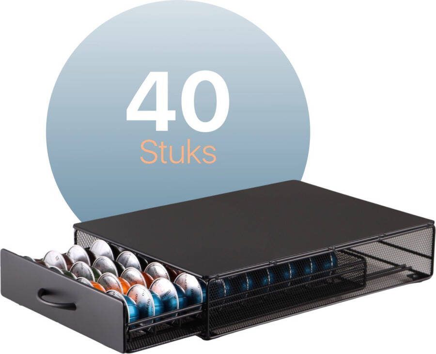 Lacardia Capsulehouder geschikt voor Vertuo cups met lade alleen geschikt voor Vertuo cups voor 40 cups