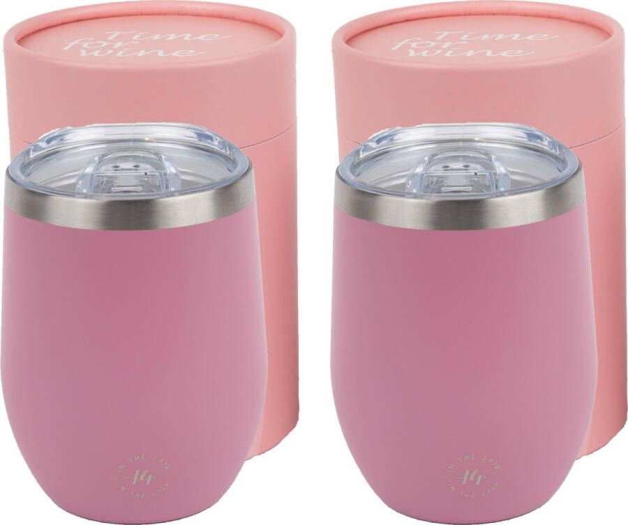 Lacardia In The Park Warmhoudbeker Koffie Thee set van 2 Thermosbeker 350 ml To Go Roze