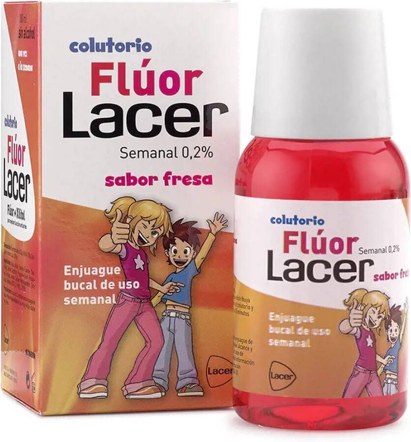 Lacer Mondspoeling Aardbei Fluoride Junior (100 ml)
