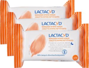 Lactacyd Verzorgende Tissues Intieme Doekjes 3x15 stuks intieme hygiëne