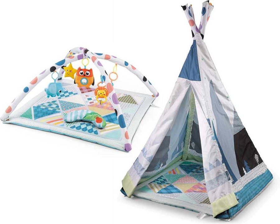 Ladanas 2in1 Babygym & Speeltent GEWATTEERDE Speelmat baby 0+m Incl. Buikligtrainer & STIMULERENDE Speeltjes Van baby tot kleuter!