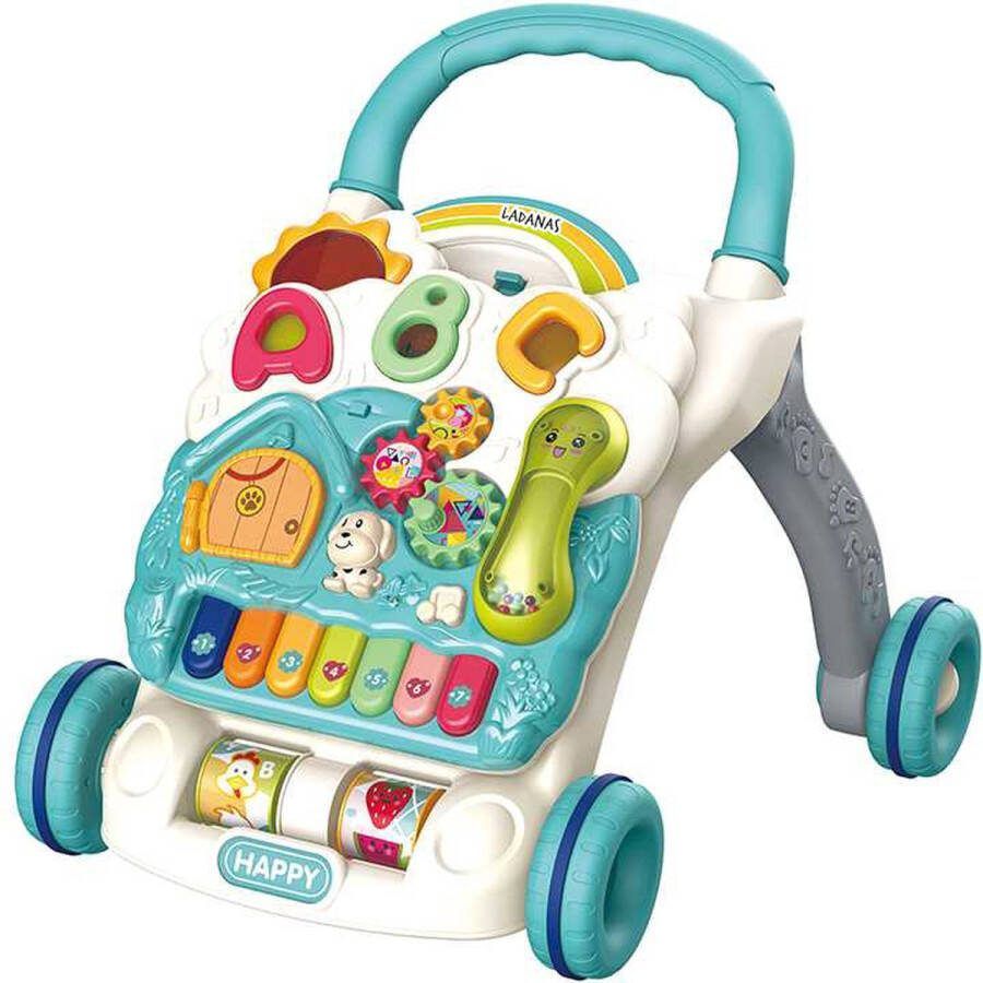 Ladanas Babywalker met LICHT & MUZIEK Loopwagen Baby met AFNEEMBAAR Speelbord Groen