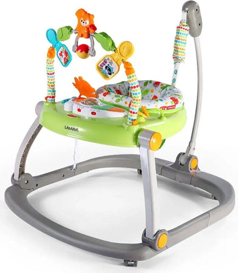 Ladanas Jumper baby speelgoed 3in1 Loopwagen MULTIFUNCTIONELE Spring- en Looptrainer Loopstoeltje Baby Makkelijk inklapbaar!
