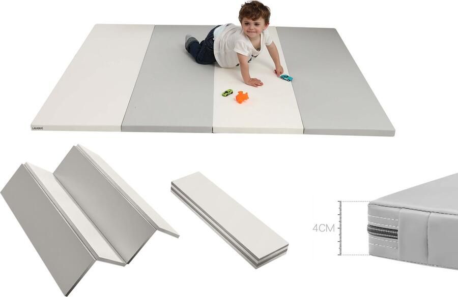 Ladanas Luxe Speelmat Baby & Kind Extra Dik 4cm 120x160cm OPVOUWBAAR Speelkleed Baby Veelzijdig voor Spelen & Gym Duurzaam met EPE Foam