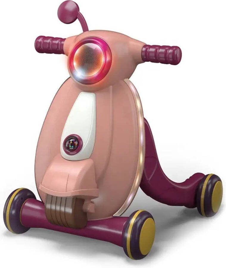 Ladanas 2in1 Loopwagen Baby – Leren Lopen & Spelen ERGONOMISCHE Baby Walker INCL. BALSPEL – Looptrainer met Licht & Muziek Educatief & Stimulerend Retro scooter
