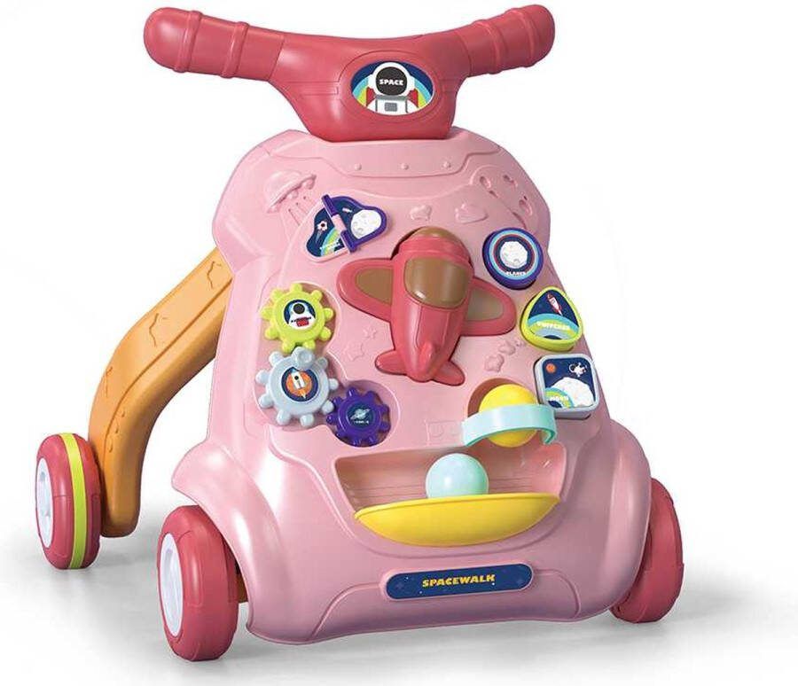 Ladanas 2in1 Loopwagen Baby – Leren Lopen & Spelen ERGONOMISCHE Baby Walker INCL. BALSPEL & speeltjes Looptrainer met Licht & Muziek Educatief & Stimulerend