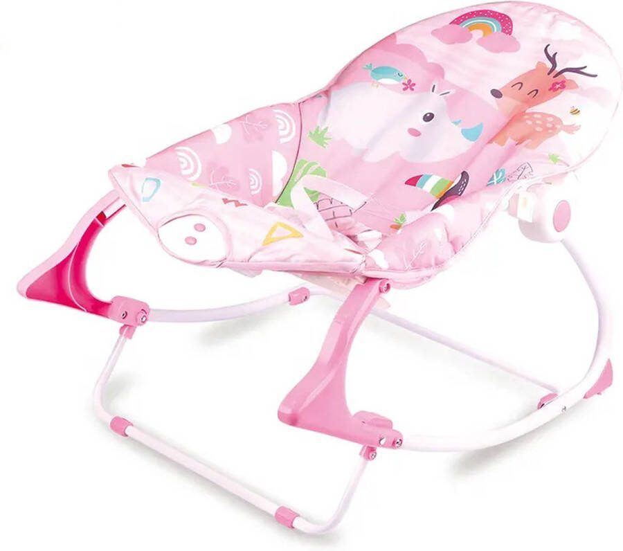 Ladanas Wipstoel Baby COMFORTABELE Baby Swing incl. Afneembare Muzikale Speelboog & Kalmerende Vibratie Verstelbare Schommelstoel Baby Veilig tot 18 kilo!