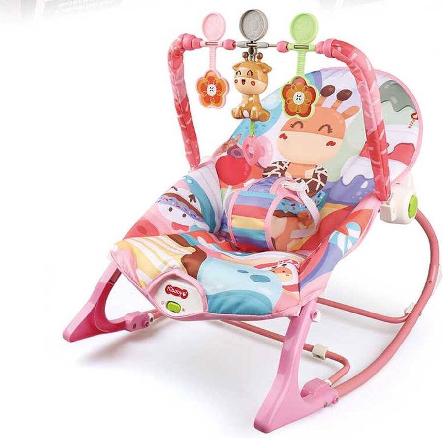 Ladanas Wipstoel Baby COMFORTABELE Baby Swing incl. Afneembare Muzikale Speelboog & Kalmerende Vibratie Verstelbare Schommelstoel Baby Veilig tot 18 kilo!