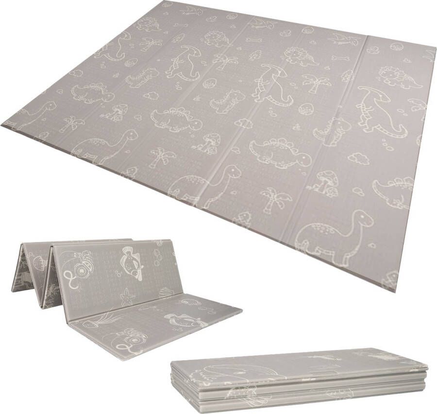 Ladanas OPVOUWBARE Baby Speelmat DUBBELZIJDIG Speelkleed incl. opbergtas 180x200x1cm Foam mat Oceaan Dino
