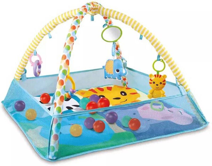 Ladanas BabyGym Avontuur: Speelmat baby 3-in-1 + 5 Speeltjes & Ballenbak incl 30 ballen STIMULERENDE ERVARING voor 0m+