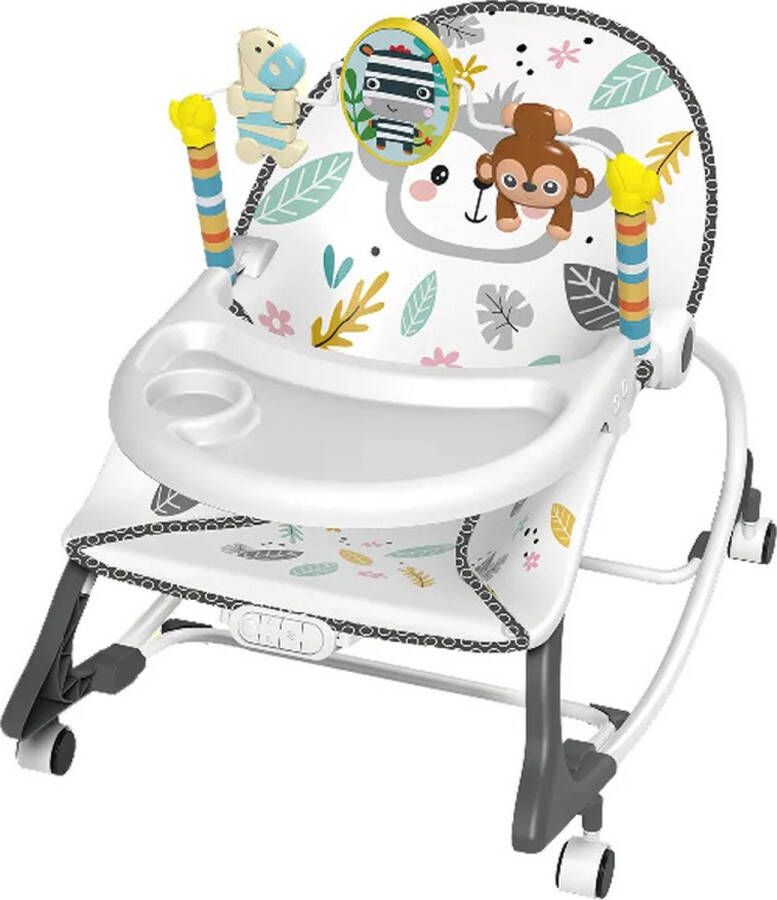 Ladanas Wipstoel Baby COMFORTABELE Baby Swing incl. Afneembare Muzikale Speelboog & Eetblad Verstelbare Schommelstoel Baby met Kalmerende Vibratie Veilig tot 18 kilo!
