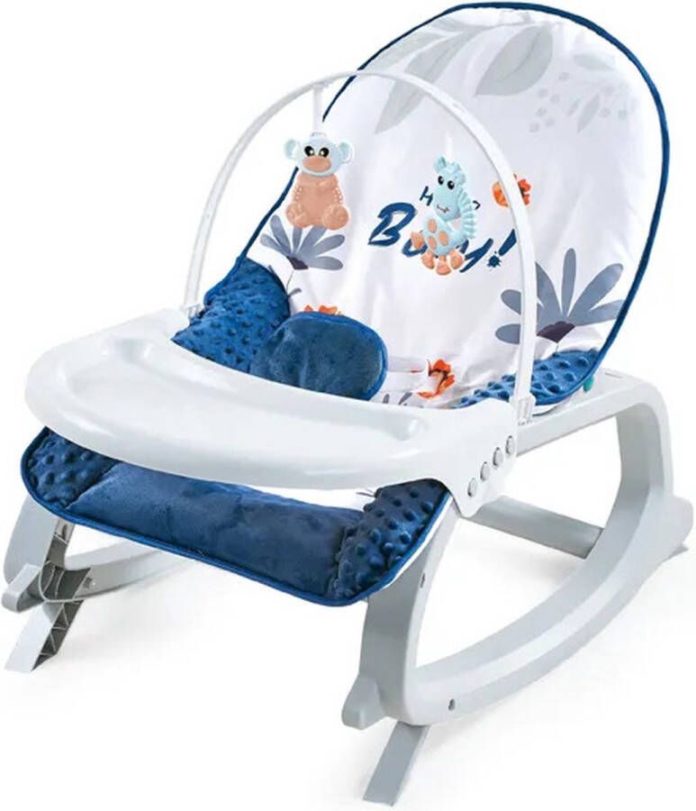 Ladanas Wipstoel Baby EXTRA ZACHTE Baby Swing incl. Afneembare Muzikale Speelboog & Eetblad Verstelbare Schommelstoel baby met Kalmerende Vibratie Veilig tot 18 kilo!