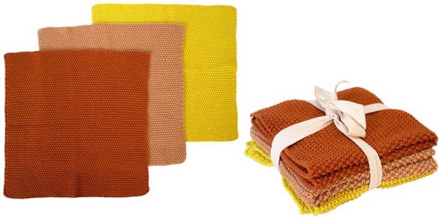 Ladelle Duurzame Vaatdoeken Set van 3 Terracotta | Eco Knitted