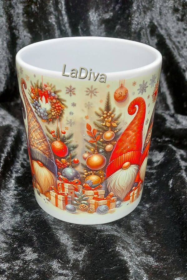 LaDiva kerst mok bedrukte kerst mok koffiebeker kerst mok met oor