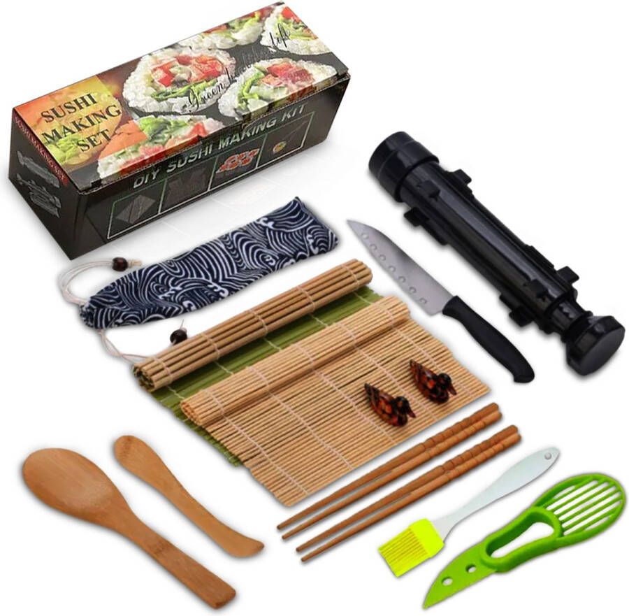 Lado.goods All In One Sushi Set XXL Sushi Set Met Bazooka – Sushi Maker – Sushi Kit – Sushi Maker Set – Sushi Maker Bazooka Zelf Sushi Maken – Sushi Roller Creëer perfecte sushi thuis met onze sushi maker
