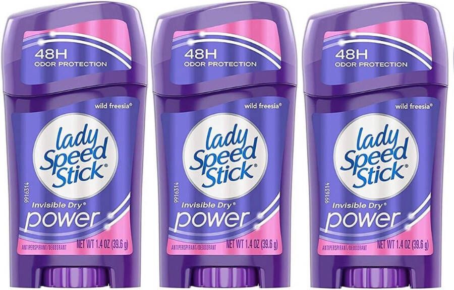 Lady Speed Stick Invisible Dry Powder Wild Freesia Deodorant Vrouw Antiperspirant Deodorant Stick 3 x 40g