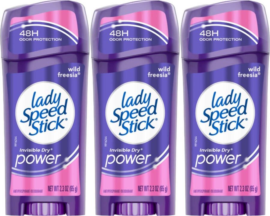 Lady Speed Stick Invisible Dry Power Wild Freesia Deodorant Vrouw 3 x 65g Deodorant Stick