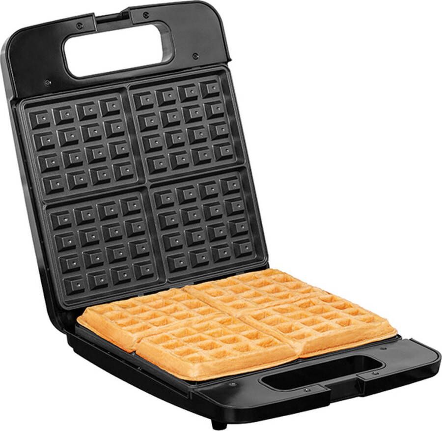 Lafe wafelijzer voor 4 Brusselse wafels met anti aanbaklaag en cool touch handvat Automatische thermostaat 1400W