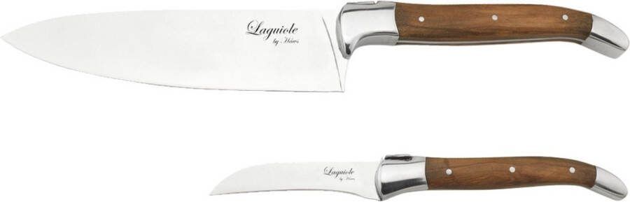 Laguiole by Haws Messenset 2 delig Trancheermes & Schilmes Olijfhout RVS Bruin by Haws