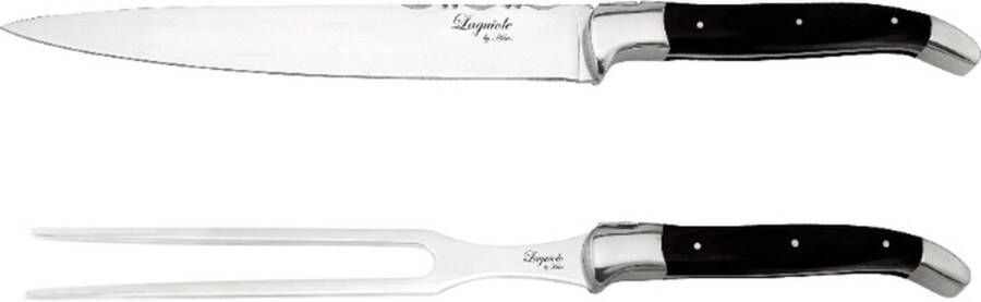 Laguiole by Haws Trancheerset 2 delig Ebbenhout RVS Zwart Trancheermes & Vleesvork by Haws