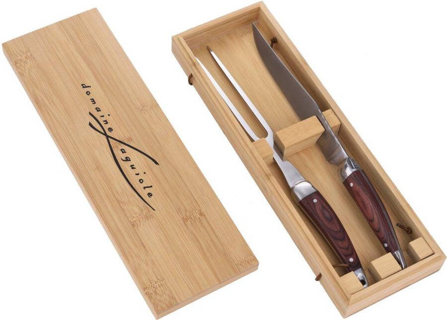 Laguiole Domaine Trancheer Set (Mes en Grote vork)