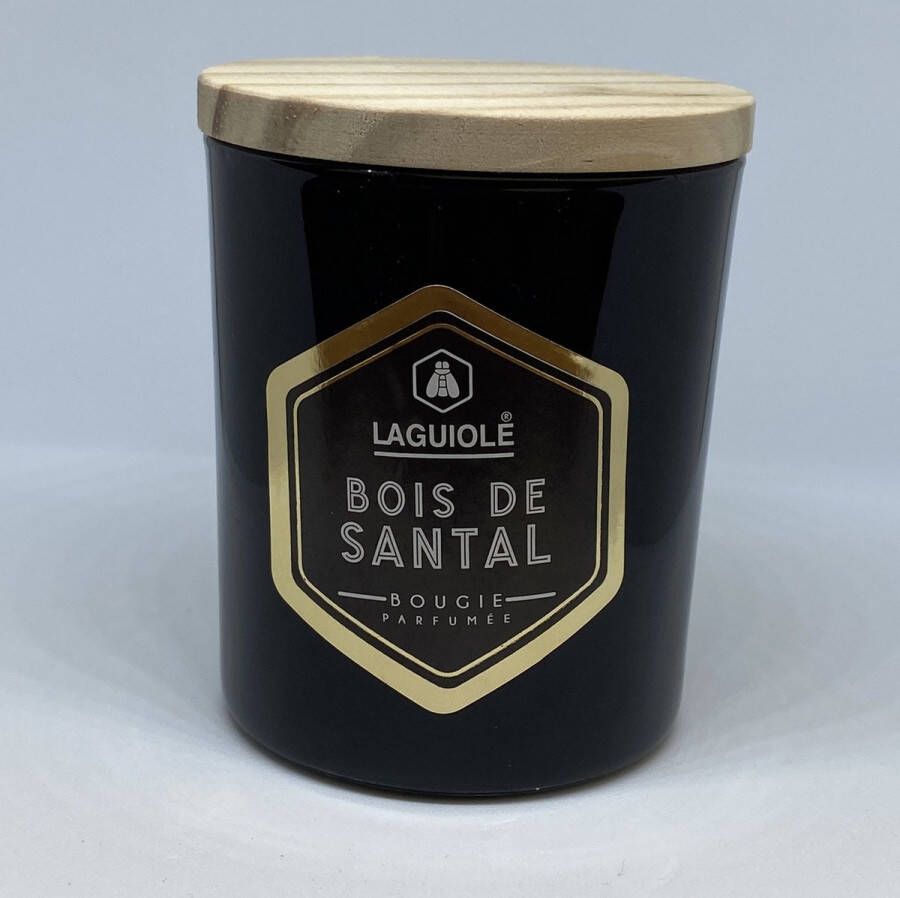 Laguiole geurkaars zwart hout musc blanc Bois de Santal Fleur de Coton