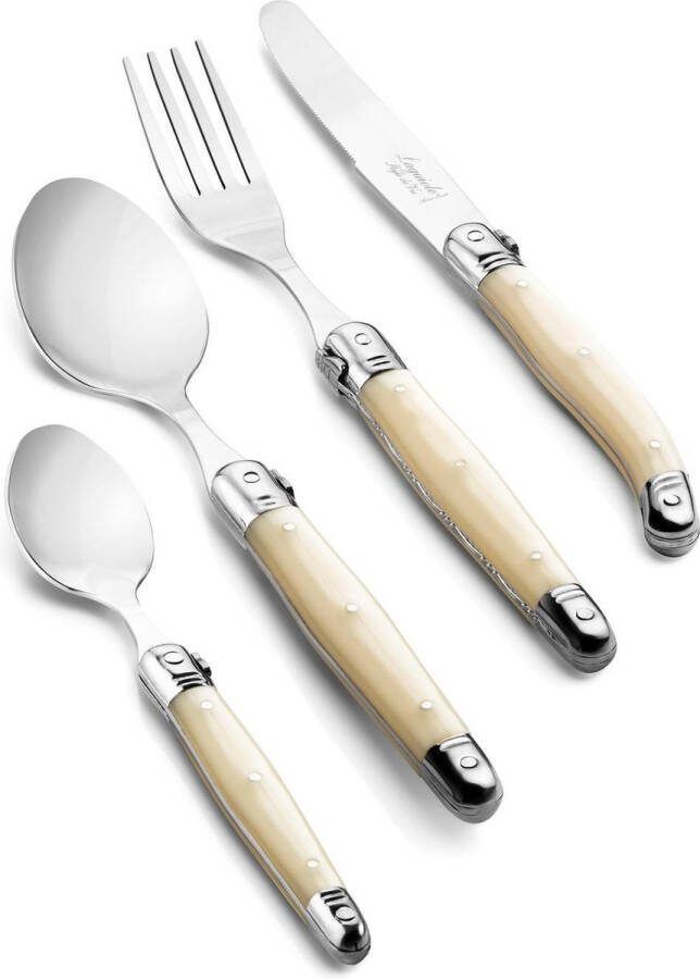 Laguiole Style de Vie Bestekset met Bestekbak Premium Line Parelmoer 24 delig 6 personen