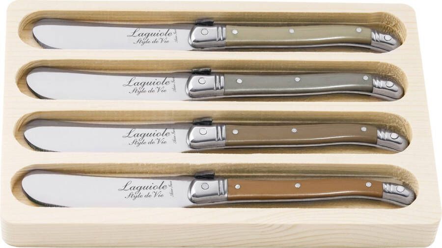 Laguiole Style de Vie Botermessen Premium Line 4-delig Treasure