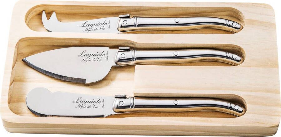 Laguiole Style de Vie Kaasmessenset Premium Line 3-delig RVS