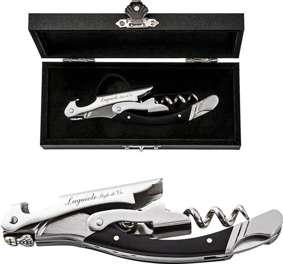 Laguiole Style de Vie Kurkentrekker In giftbox Zwart ebbenhout