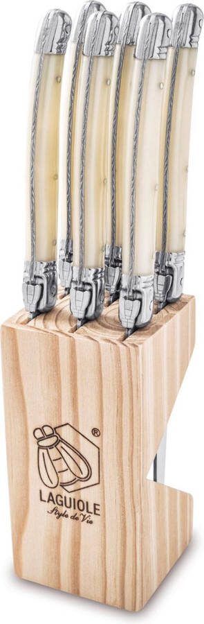Laguiole Style de Vie Steakmessen Premium Line Parelmoer 6 stuks