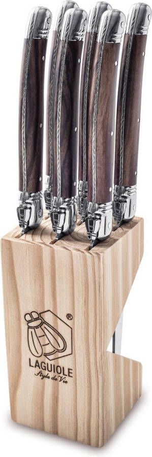 Laguiole Style de Vie Steakmessen Premium Line Dark Wood 6 stuks