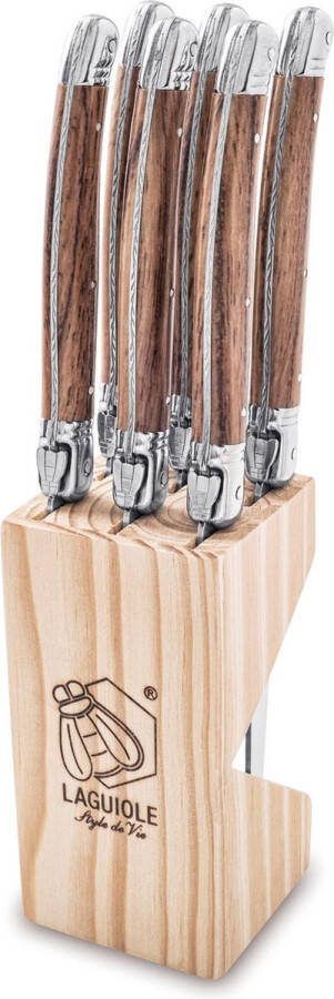 Laguiole Style de Vie Steakmessen Premium Line 6-delig Houtkleurig