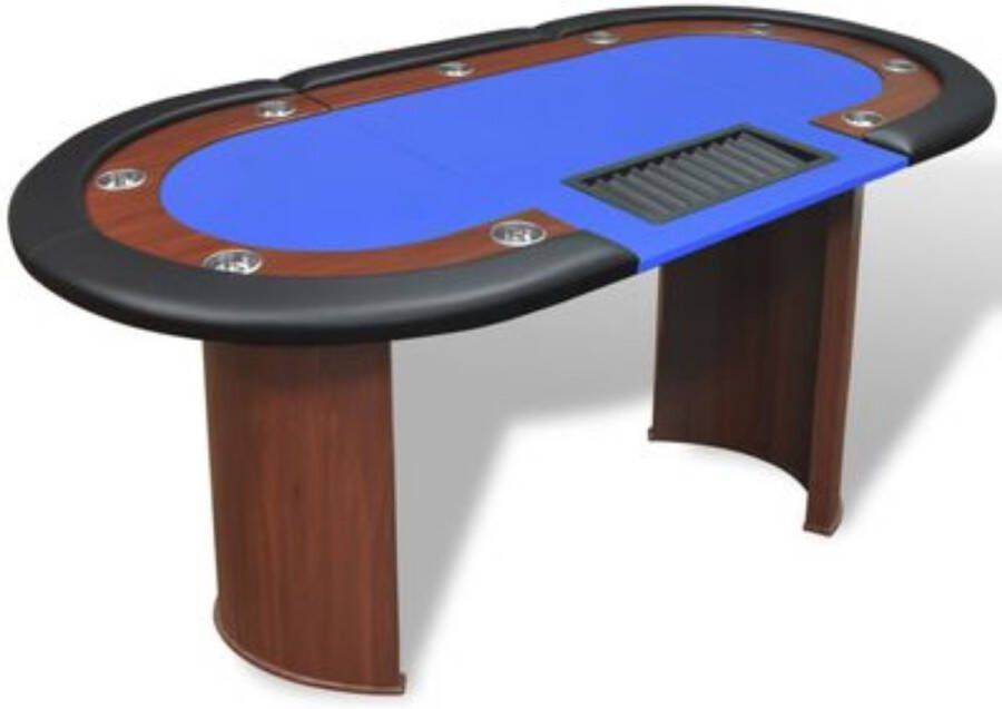 LAHA Pokertafel Pokermat Pokerkleed Poker tafel Pokertafel Inklapbaar Poker Laken Poker Tafelblad Rechthoekig Professioneel Blauw 10 Personen Dealervak