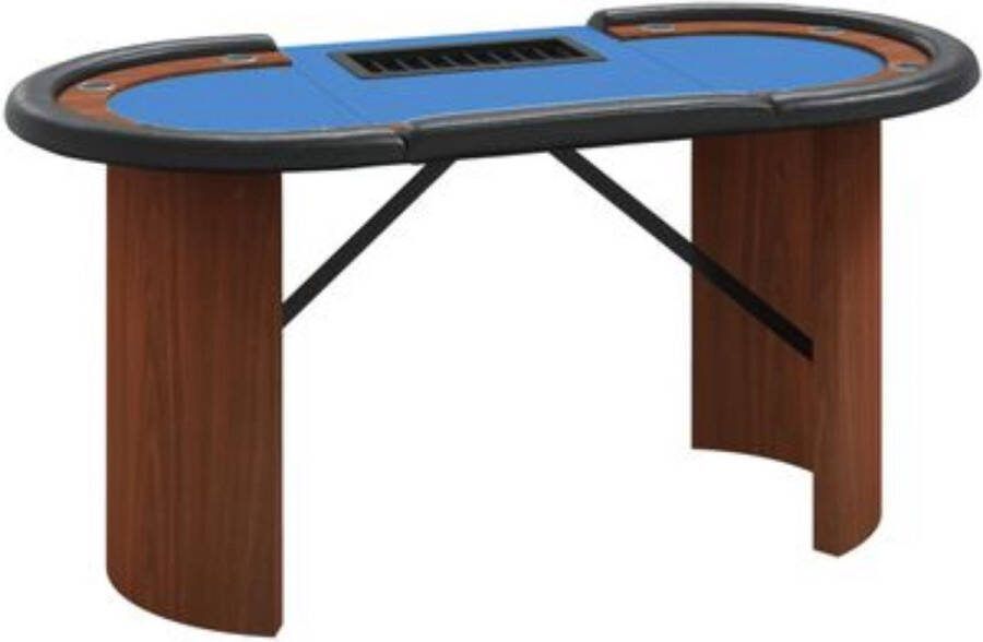 LAHA Pokertafel Pokermat Pokerkleed Poker tafel Pokertafel Inklapbaar Poker Laken Poker Tafelblad Rechthoekig Professioneel Blauw 10 Personen Fiches Houder