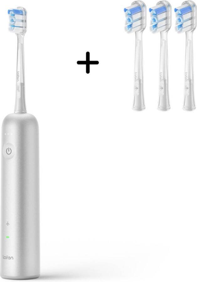 Laifen Wave Elektrische tandenborstel Aluminium Oscillerende en Vibrerende functie Met 3 extra Super Clean opzetborstels