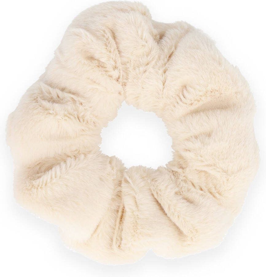 Lajetti Fluffy scrunchie Beige Haarwokkel Haarelastiek