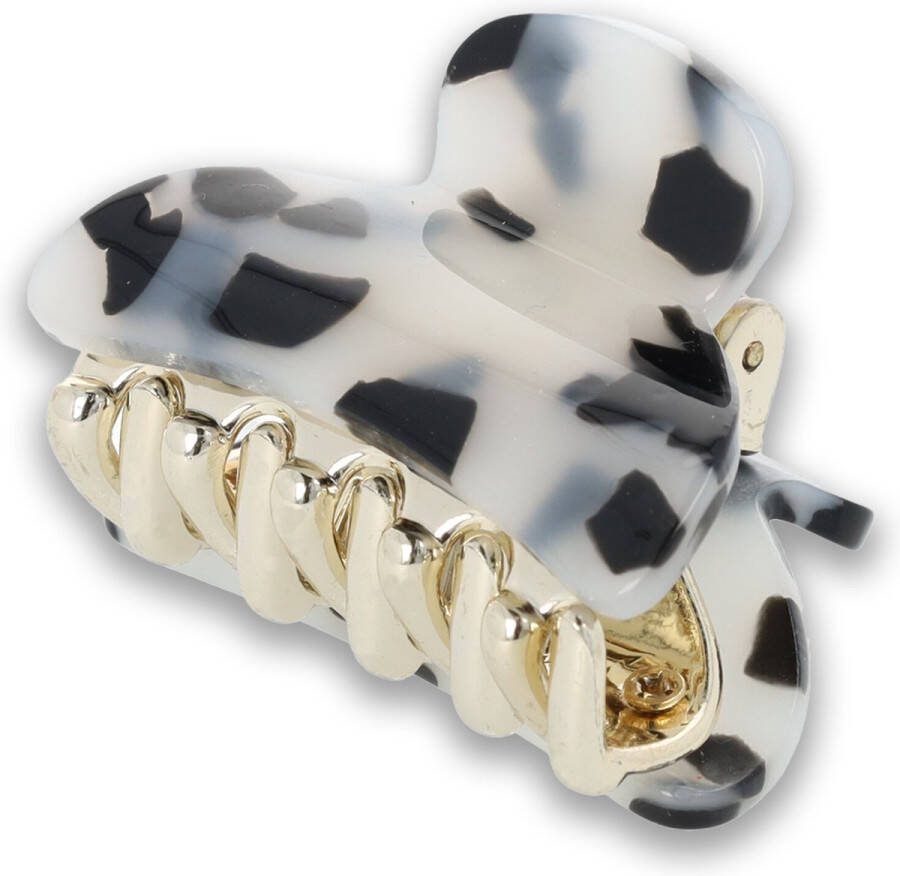 Lajetti Haarklem Klein Goud met Panterprint Zwart Wit Dames Hairclip