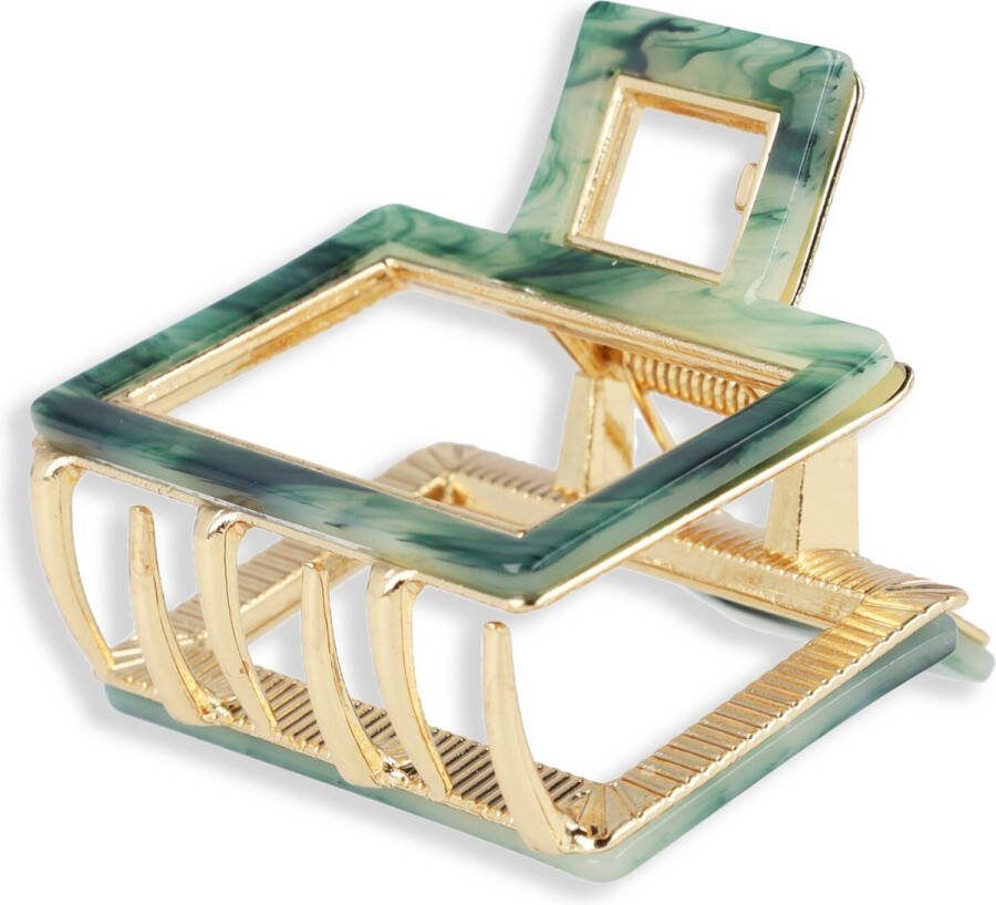 Lajetti Metalen Haarklem Klein Goud met Groen Dames Hairclip
