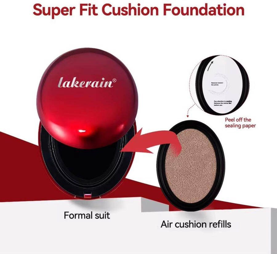 Lakerain TIRTIR Dekking Super Fit Kussen Foundation Zonnebrandcrème Waterdicht Langdurige Make-up Bb Cream Foundation Cosmetica 9-kleuren
