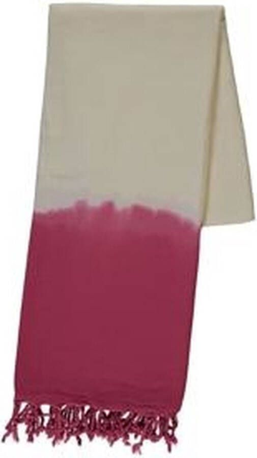 Lalay Dip Dye Hamamdoek Fuchsia 170x90cm dunne bamboe hamamdoek pareo hamamdoek sarong bikini cover up