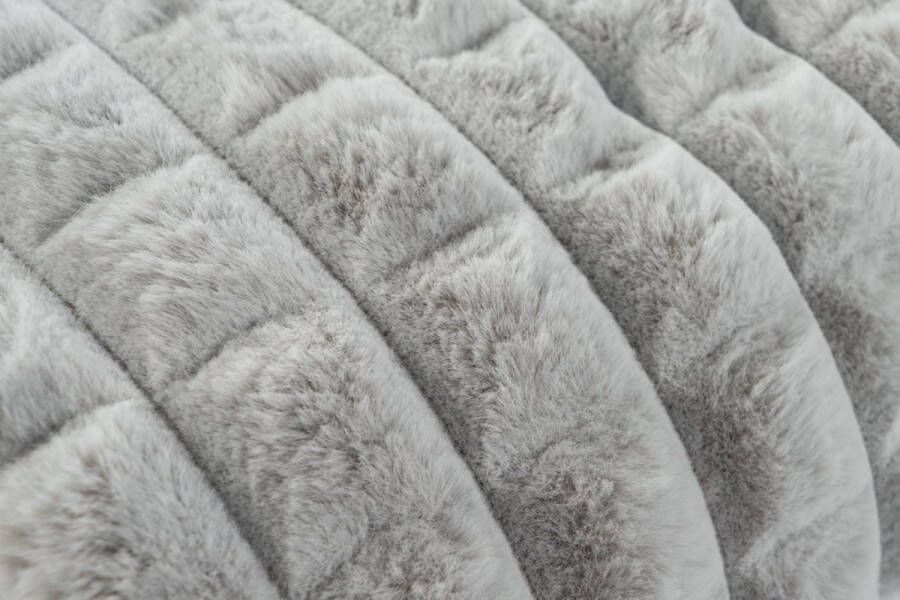 Lalee Harmony Fleece deken plaid zacht blokjes 3d furr bont plaid 150x200 zilver grijs