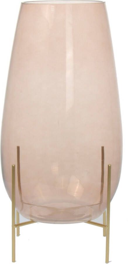 Kayoom Siervaas Glasvase Crea 125 Mondgeblazen glazen vaas handgemaakt met metalen standaard