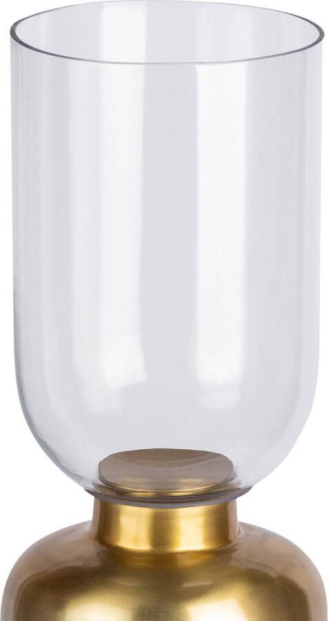 Kayoom Kandelaar Vloerkandelaar Shyam 125 Vloerkaarsenhouder van metaal marmeren voet windlicht van glas